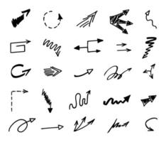 Vector set of hand drawn arrows, elements for presentation