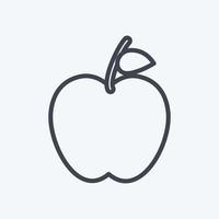 Icon Apples. suitable for garden symbol. line style. simple design editable. design template vector. simple symbol illustration vector