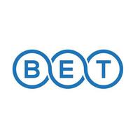 BET letter logo design on white background. BET creative initials letter logo concept. BET letter design. vector