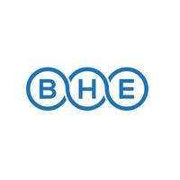 diseño de logotipo de letra bhe sobre fondo blanco. concepto de logotipo de letra de iniciales creativas bhe. bhe diseño de letras. vector