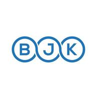 diseño de logotipo de letra bjk sobre fondo blanco. concepto de logotipo de letra de iniciales creativas bjk. diseño de letras bjk. vector