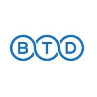 diseño de logotipo de letra btd sobre fondo blanco. concepto de logotipo de letra de iniciales creativas btd. diseño de letras btd. vector