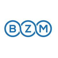 diseño de logotipo de letra bzm sobre fondo blanco. concepto de logotipo de letra de iniciales creativas bzm. diseño de letras bzm. vector