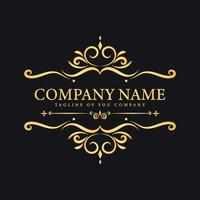 Ornamental Luxury logo company template with golden design vector