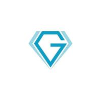 abstract letter g blue diamond geometric design symbol vector