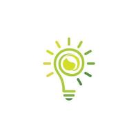 shine light bulb leaf design idea symbol logo vector