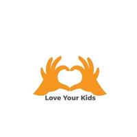 kid child hand happy love symbol vector