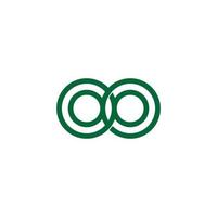 linked loop flat lines art logo vector