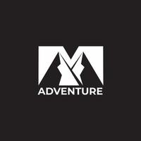 letter my adventure mountain symbol geometric logo vector