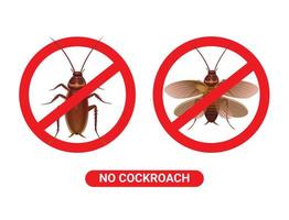 No cockroach pest control symbol cartoon illustration vector