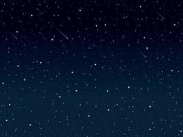 estrellado noche cielo antecedentes con meteoros vector ilustración