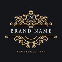 elegant creative vintage frame logo decorative design vector