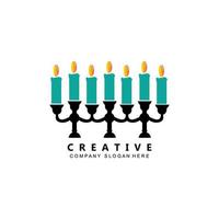 simple hanukkah candle vector logo
