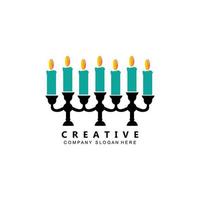 simple hanukkah candle vector logo