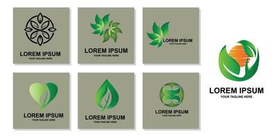 premium quality green leaf plant logo vector symbol