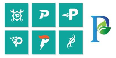 simple letter P logo symbol icon vector