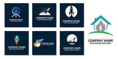 vector icon plane logo, space rocket, premium design