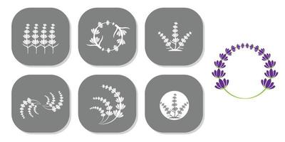 logotipo de vector de icono libre de flor de lavanda simple