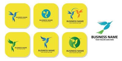 Simple hummingbird symbol vector logo