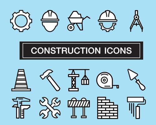 construction icons set, vector design.