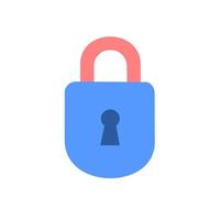 Flat locked padlock icon. Protection, safety, password security, encryption, privacy. Concept of internet privacy cyber protection, antivirus, cybersecurity. Lock cartoon minimal style. vector