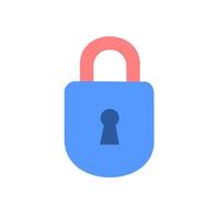 Flat locked padlock icon. Protection, safety, password security, encryption, privacy. Concept of internet privacy cyber protection, antivirus, cybersecurity. Lock cartoon minimal style. vector