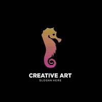 sea horse logo icon colorful gradient design vector