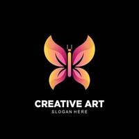 Butterfly logo icon colorful gradient design vector