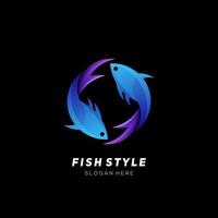 Fish Logo gradient design colorful vector