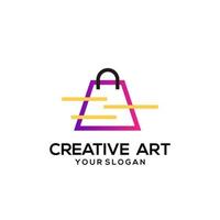 Shopping bag design logo gradient colorful vector