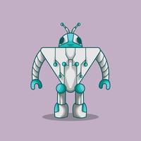 humanoide triángulo mascota robot vector