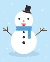 Happy Snow Man in the winter vector