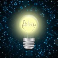 Creative light bulb idea with molecule structure background vector