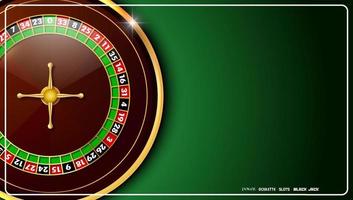 Casino roulette wheel isolated on green background vector