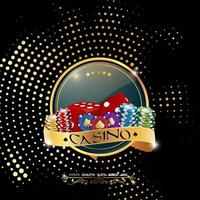 Poker casino banner with chips and dices vector