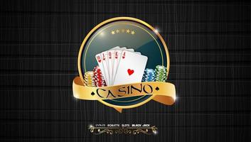 Poker casino banner with chips and cards