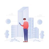 Get your hands on this smart city flat illustration vector