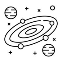 un práctico lineal icono diseño de galaxia vector