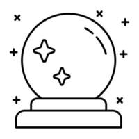 A captivating linear icon of crystal globe vector