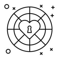 An editable linear icon of love astrology vector