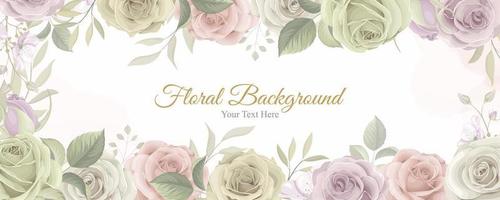 Beautiful flower banner with soft color vector