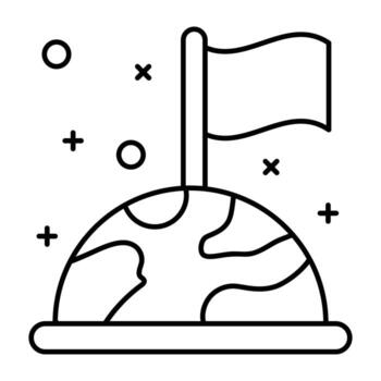 A customizable linear icon of colonization vector