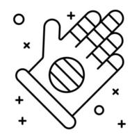 A handy linear icon design of space glove vector