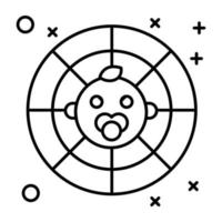 un práctico lineal icono de niño astrología vector