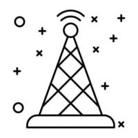 Get your hands on linear icon of signal tower vector