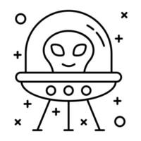 un bien diseñado lineal icono de extraterrestre Embarcacion vector