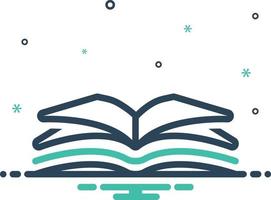 Mix icon for open book vector