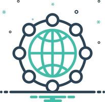 Mix icon for global network vector