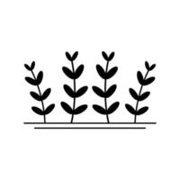 Tree grass black icon logo isolated sign symbol vector design.