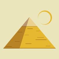 Egypt ancient pyramids of Giza are egyptian pharaoh tomb with crescent moon in night flat vector icon design.